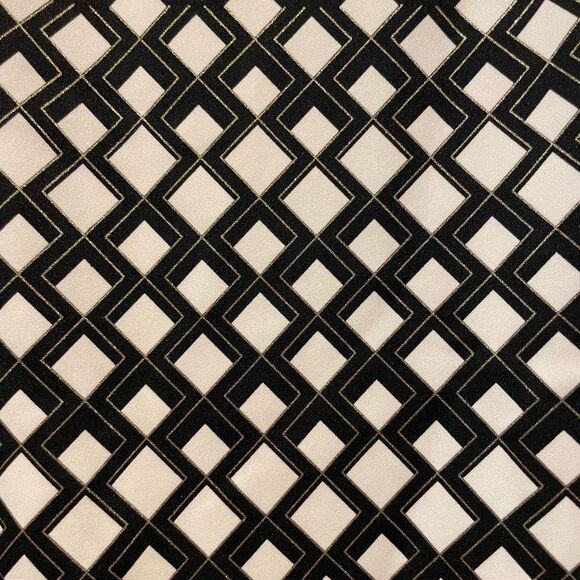 Worthington Diamond Print Sleeveless Midi Shift Dress Black White Size Large‎ - Picture 3 of 10